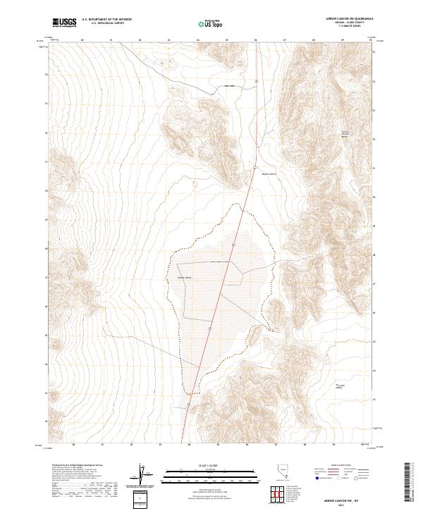 Arrow Canyon SW, NV — USGS 7.5-minute topo (2021)