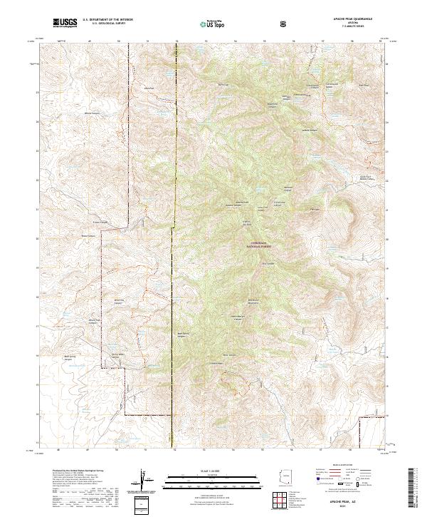 Apache Peak, AZ — USGS 7.5-minute topo (2021)