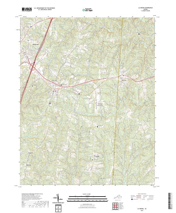 La Crosse, VA — USGS 7.5-minute topo (2022)