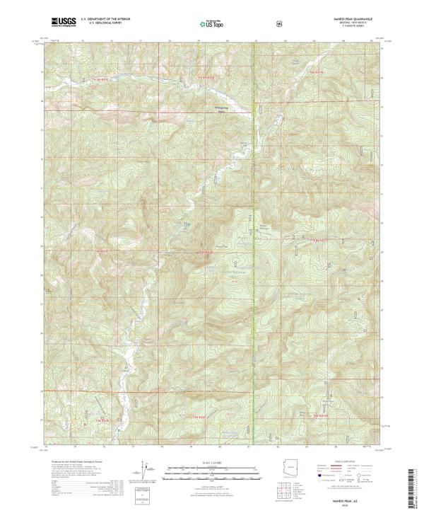 Maness Peak, AZ-NM — USGS 7.5-minute topo (2026)