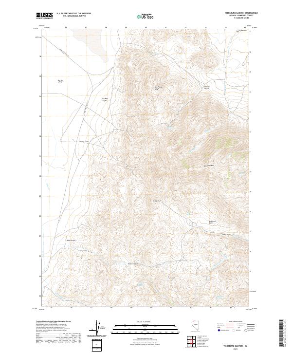 Vicksburg Canyon, NV — USGS 7.5-minute topo (2021)