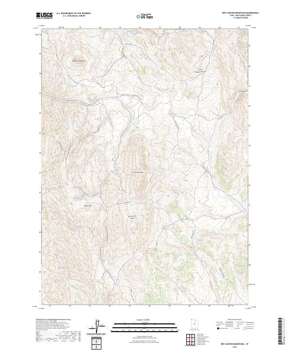 Dry Canyon Mountain, UT — USGS 7.5-minute topo (2023)