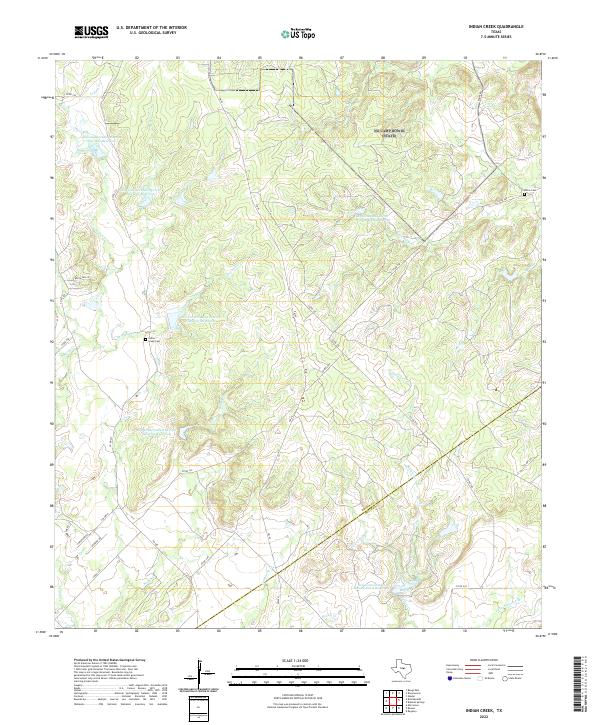 Indian Creek, TX — USGS 7.5-minute topo (2022)