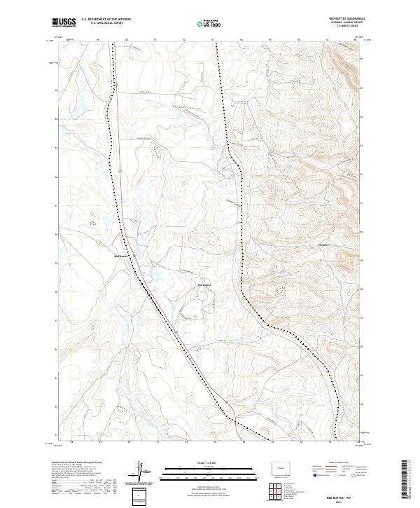 Red Buttes, WY — USGS 7.5-minute topo (2021)