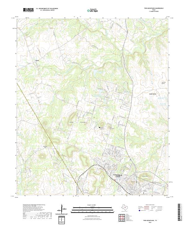 Twin Mountains, TX — USGS 7.5-minute topo (2022)