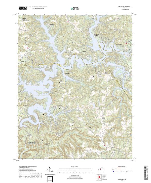 Nolin Lake, KY — USGS 7.5-minute topo (2022)