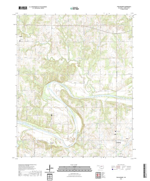 Twin Mounds, OK — USGS 7.5-minute topo (2022)