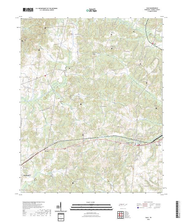 Vale, TN — USGS 7.5-minute topo (2022)
