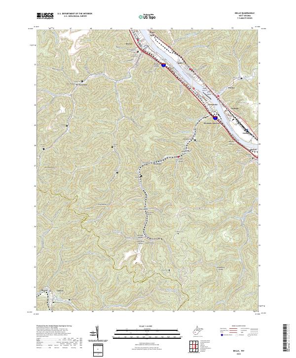 Belle, WV — USGS 7.5-minute topo (2023)