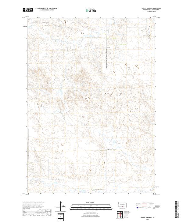Hidden Timber SE, SD — USGS 7.5-minute topo (2021)