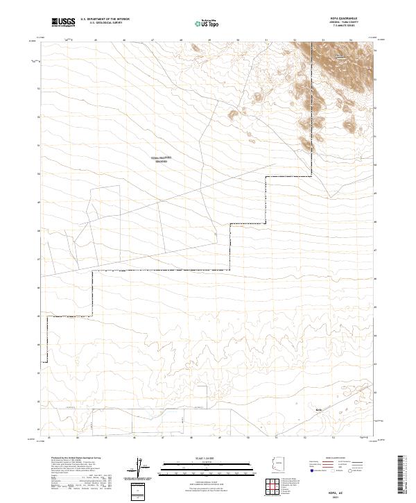 Kofa, AZ — USGS 7.5-minute topo (2021)