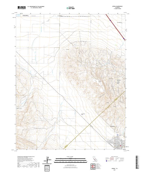 Avenal, CA — USGS 7.5-minute topo (2021)