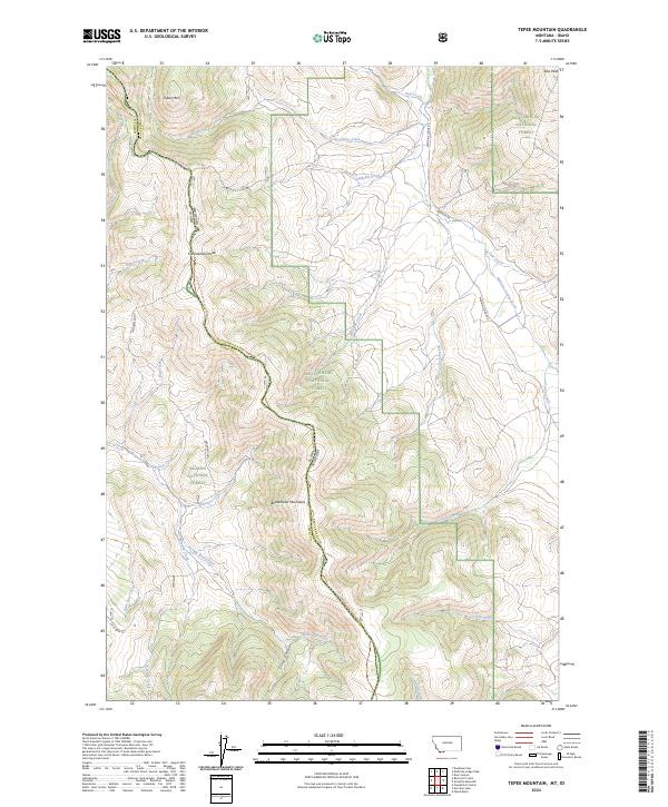 Tepee Mountain, MT-ID — USGS 7.5-minute topo (2024)