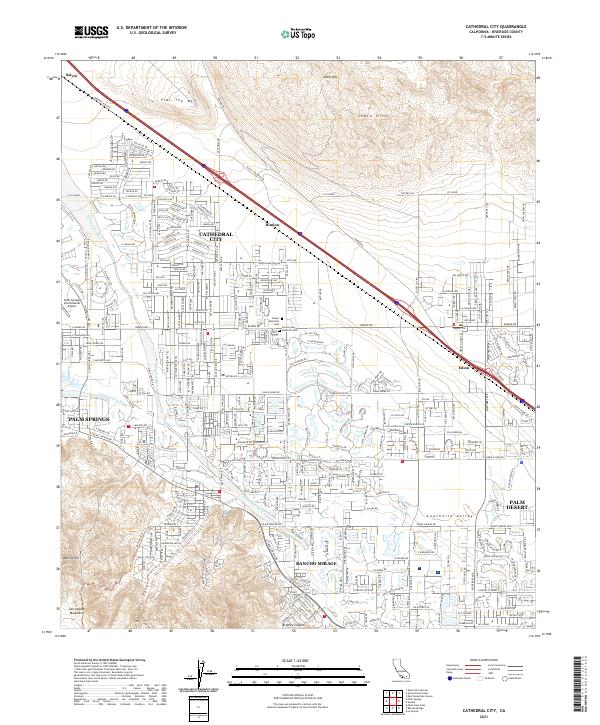 Cathedral City, CA — USGS 7.5-minute topo (2021)