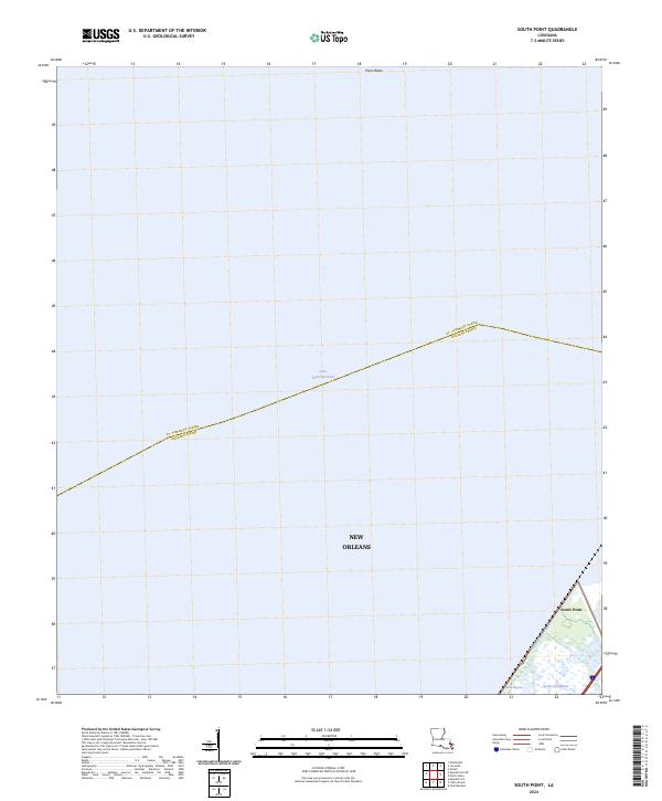 South Point, LA — USGS 7.5-minute topo (2024)