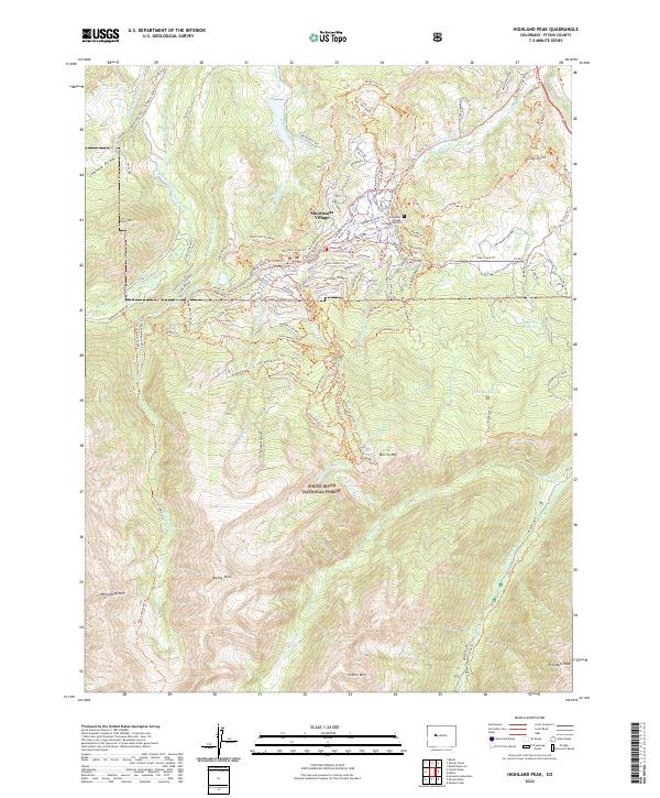 Highland Peak, CO — USGS 7.5-minute topo (2022)