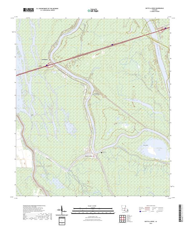 Butte La Rose, LA — USGS 7.5-minute topo (2024)