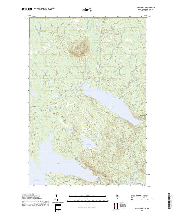 Harrington Lake, ME — USGS 7.5-minute topo (2024)