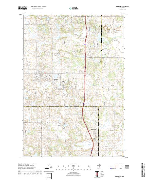 New Market, MN — USGS 7.5-minute topo (2022)