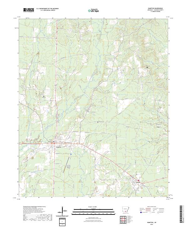 Hampton, AR — USGS 7.5-minute topo (2024)