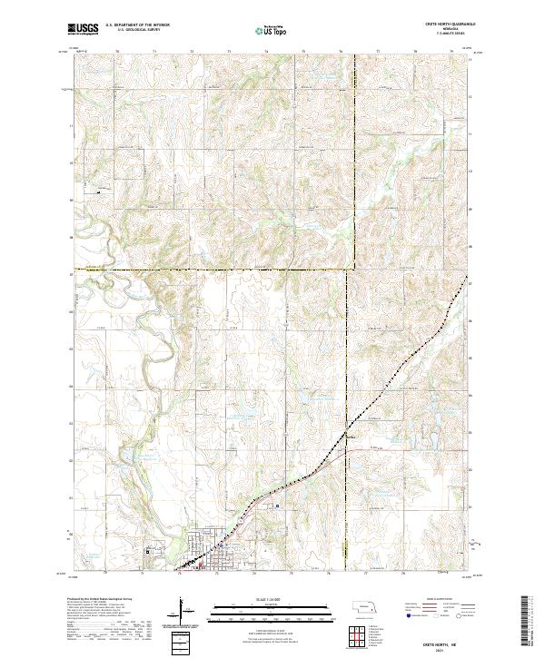 Crete North, NE — USGS 7.5-minute topo (2021)