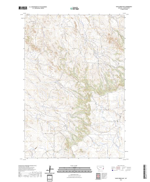 Davis Creek East, MT — USGS 7.5-minute topo (2024)