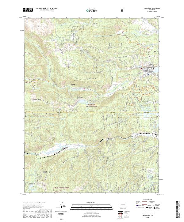 Nederland, CO — USGS 7.5-minute topo (2022)