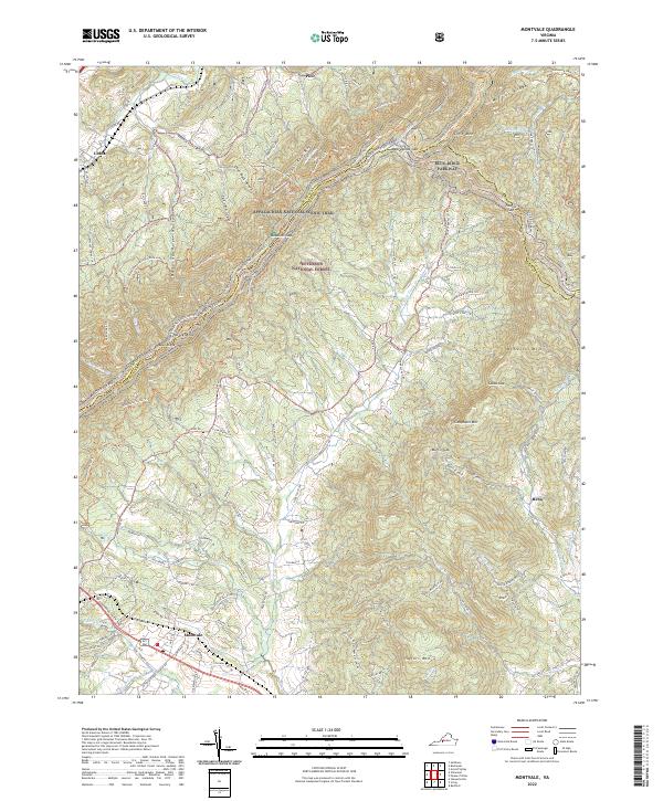 Montvale, VA — USGS 7.5-minute topo (2022)