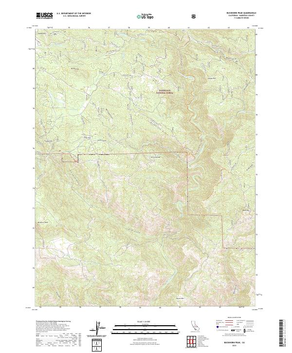 Buckhorn Peak, CA — USGS 7.5-minute topo (2021)