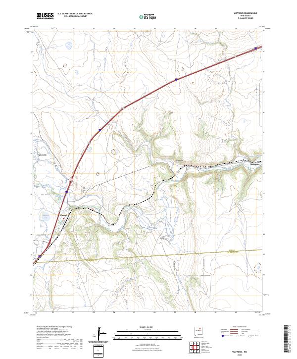 Watrous, NM — USGS 7.5-minute topo (2023)
