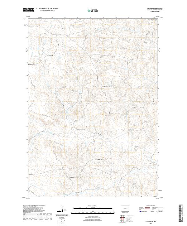 Calf Draw, WY — USGS 7.5-minute topo (2021)