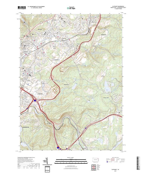 Olyphant, PA — USGS 7.5-minute topo (2023)