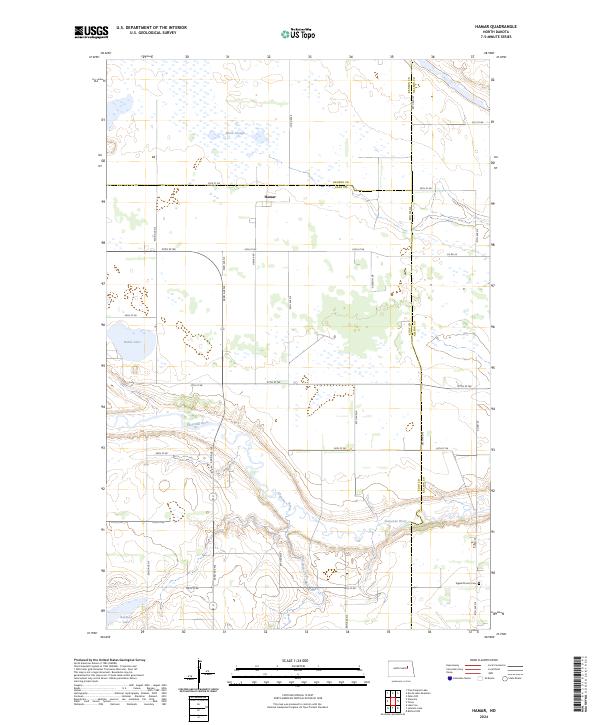 Hamar, ND — USGS 7.5-minute topo (2024)
