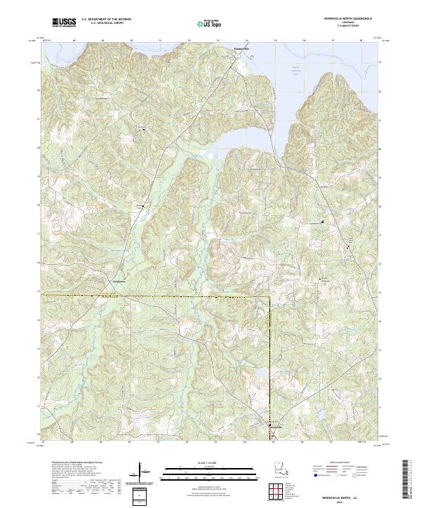 Downsville North, LA — USGS 7.5-minute topo (2024)