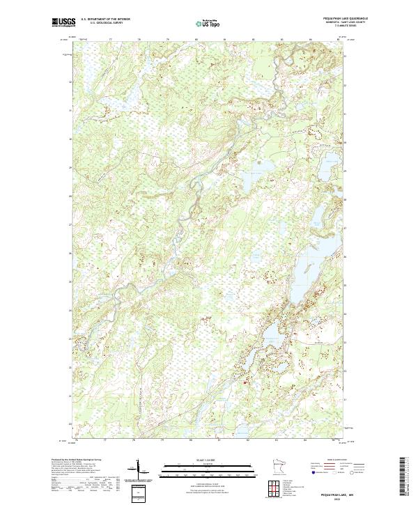 Pequaywan Lake, MN — USGS 7.5-minute topo (2022)