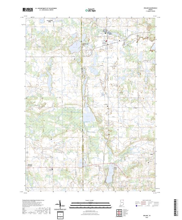 Orland, IN — USGS 7.5-minute topo (2022)