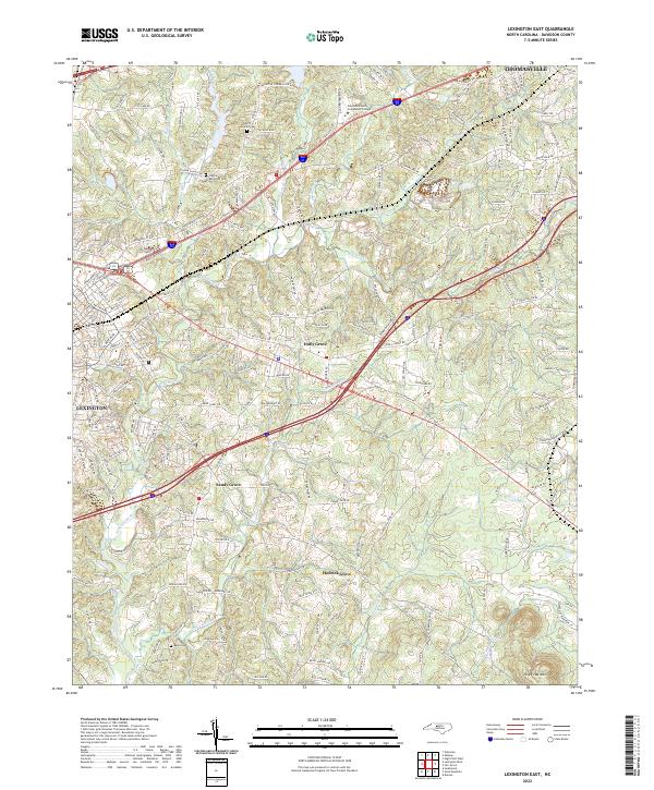 Lexington East, NC — USGS 7.5-minute topo (2022)