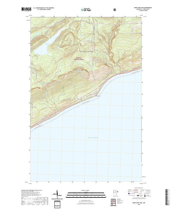 Deer Yard Lake, MN — USGS 7.5-minute topo (2022)