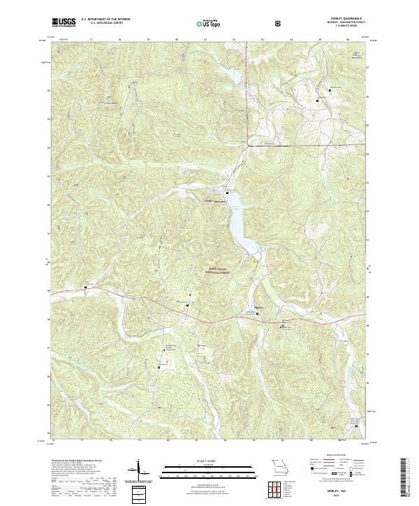 Shirley, MO — USGS 7.5-minute topo (2021)