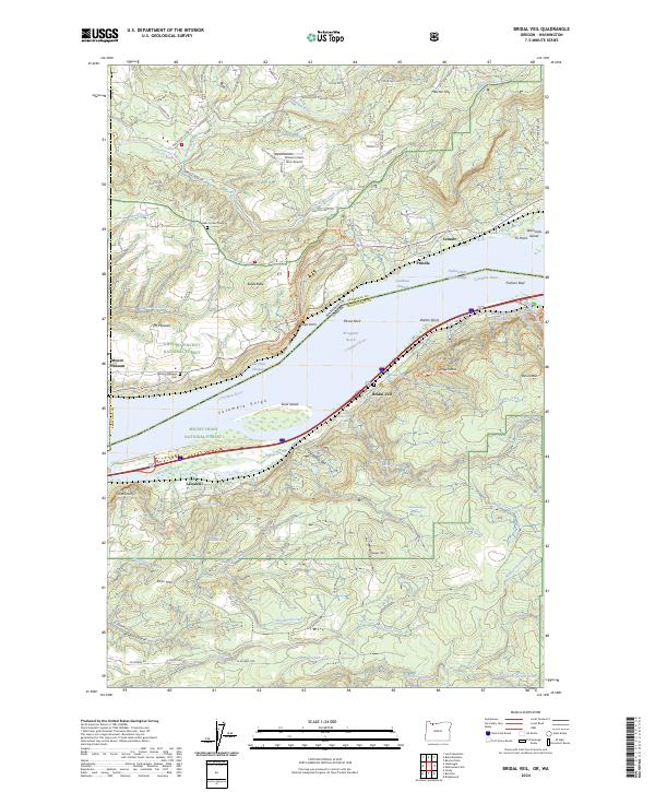 Bridal Veil, OR-WA — USGS 7.5-minute topo (2024)