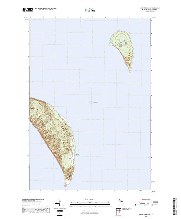 South Fox Island, MI — USGS 7.5-minute topo (2023)