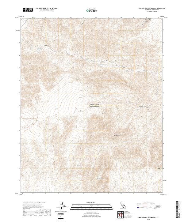 Anvil Spring Canyon West, CA — USGS 7.5-minute topo (2021)