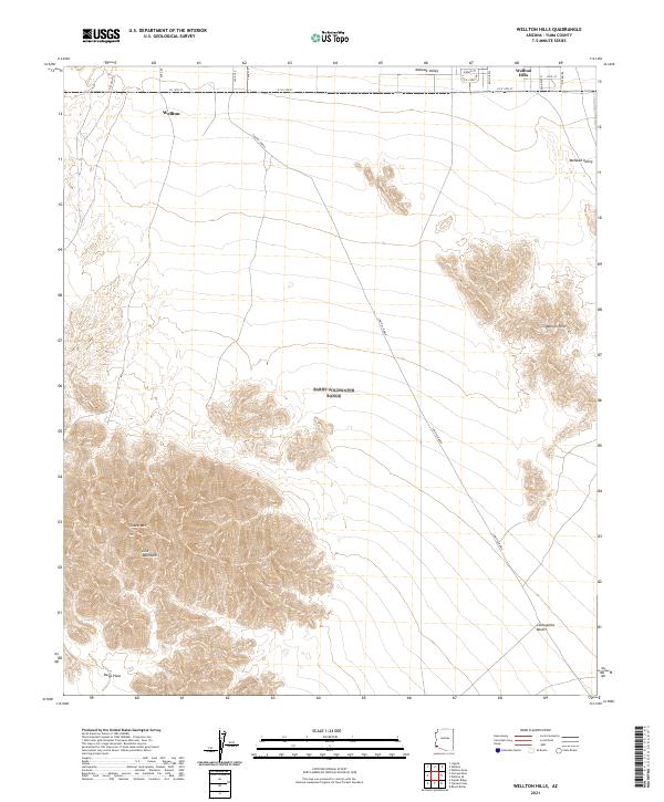 Wellton Hills, AZ — USGS 7.5-minute topo (2021)