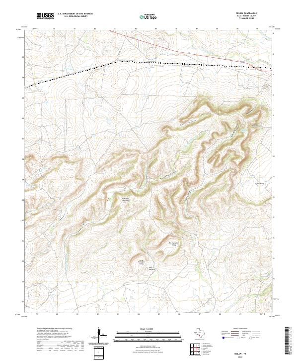 Odlaw, TX — USGS 7.5-minute topo (2022)