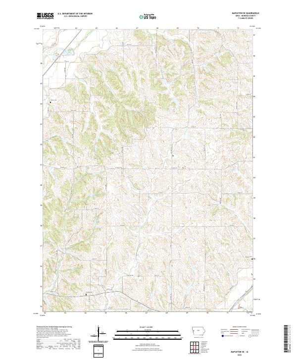Mapleton SE, IA — USGS 7.5-minute topo (2022)
