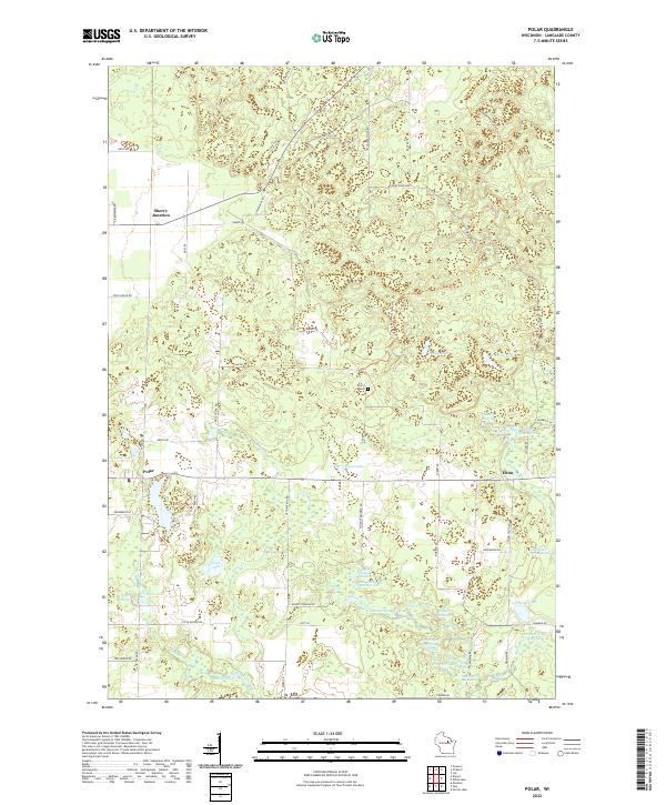 Polar, WI — USGS 7.5-minute topo (2022)