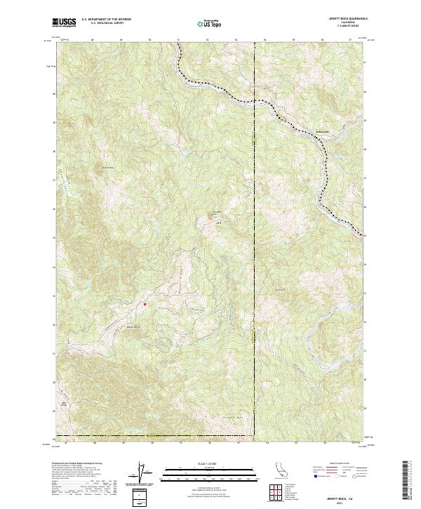 Jewett Rock, CA — USGS 7.5-minute topo (2021)