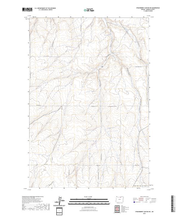 Strawberry Canyon SW, OR — USGS 7.5-minute topo (2023)