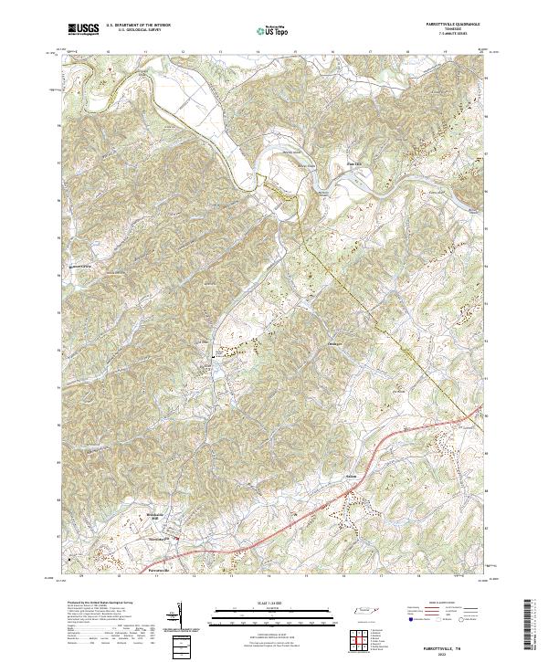 Parrottsville, TN — USGS 7.5-minute topo (2022)