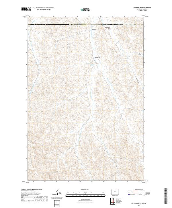 Roundup Draw, WY-MT — USGS 7.5-minute topo (2021)